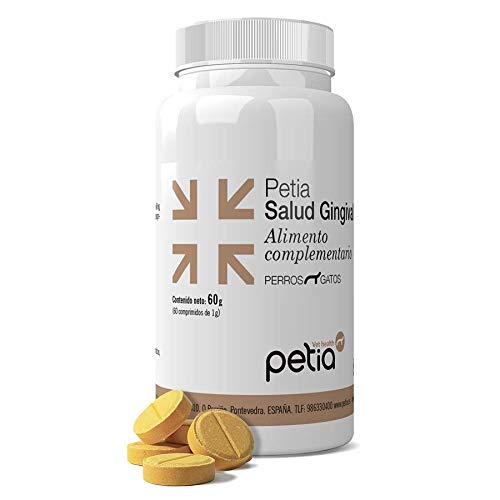 petia Vet health Salud GINGIVAL. Apoyo Nutricional a Animales con Afecciones de Las Encías y la Mucosa Bucal. 60 Comprimidos divisibles