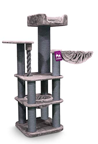 Petrebels Rascador grande para gatos, estable, panorámica 172 de Luxe Cappuccino Maine Coon, árbol rascador con troncos extra gruesos