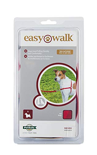 PetSafe Arnés Easy Walk para Perros pequeños, medianos y Grandes, Mediano, Rojo, Correa de 1,8 m