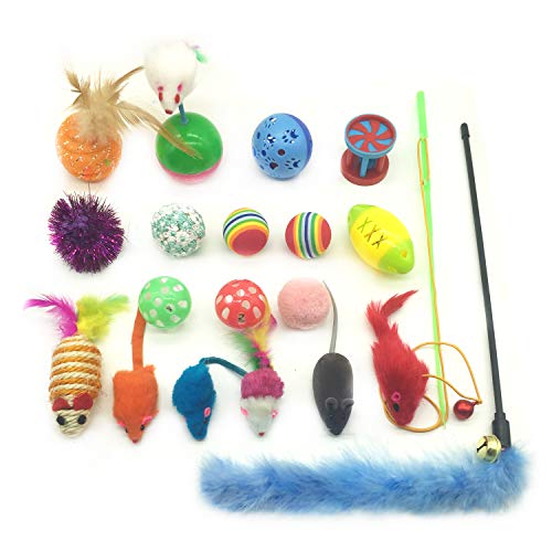 PietyPet Juguetes para Gatos, 20 Piezas Juguetes Gatos, Juguete Interactivo para Gatos Kitty