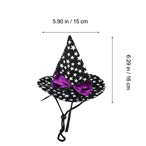 POPETPOP Gato Perros Disfraz de Halloween Gorra Bruja Mago Mascota Traje Ropa Ropa Divertida Accesorio Negro