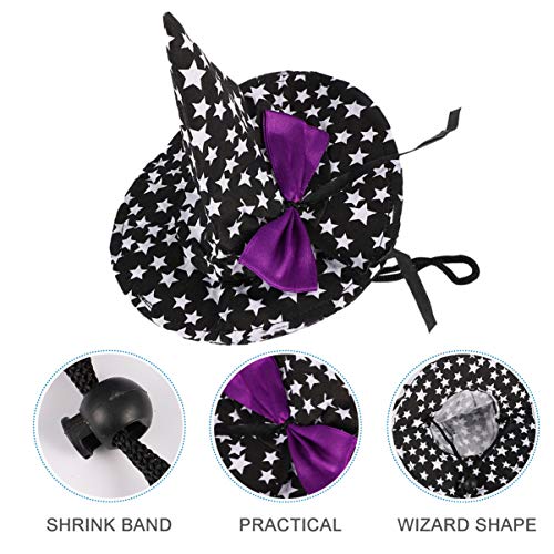 POPETPOP Gato Perros Disfraz de Halloween Gorra Bruja Mago Mascota Traje Ropa Ropa Divertida Accesorio Negro