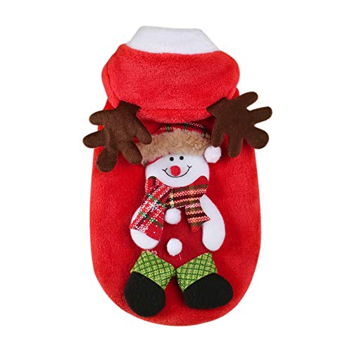Poseca Traje de Papá Noel de Navidad para Cachorros Perros pequeños Trajes de Reno Disfraz de muñeco de Nieve para Perros Disfraz de Navidad para Mascotas para Perros pequeños Gatos