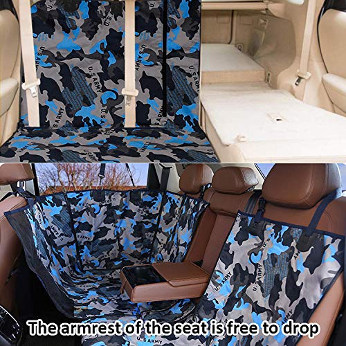 Protector Perro Coche Patrón de Camuflaje Perros Cama para Camionetas de Viaje SUV'S Single Seat Black Bottom White Claw