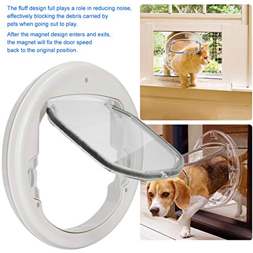 Puerta abatible para gatos Puerta abatible para mascotas con cerradura de 4 vías Puerta magnética redonda para perros Entrada y salida Puerta segura para mascotas para gatos y perros pequeños Perritos