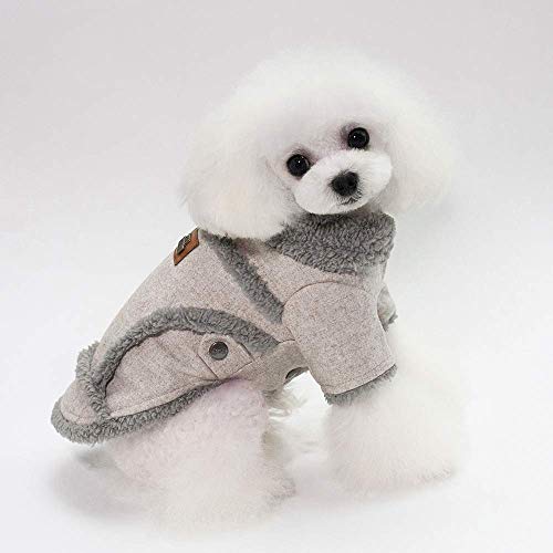 RC GearPro Perro de Mascota Abrigo de Invierno Chaleco de Estilo británico Chaqueta para Clima frío Ropa de Perro cálido para Perros pequeños y medianos (Brown, L)