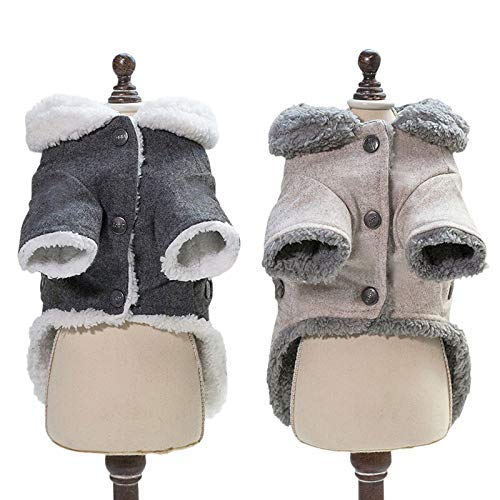 RC GearPro Perro de Mascota Abrigo de Invierno Chaleco de Estilo británico Chaqueta para Clima frío Ropa de Perro cálido para Perros pequeños y medianos (Brown, L)
