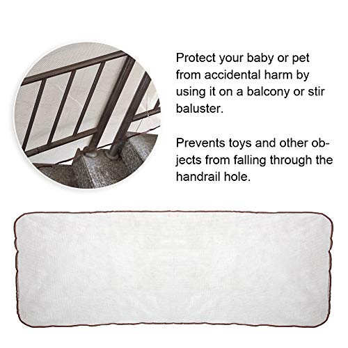 Red para escaleras, red de seguridad para balcón, malla para prevención de accidentes, 2 metros, red de seguridad para escaleras, para balcón(2m protective net brown)