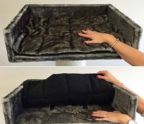RHRQuality Rascador de piezas de repuesto para superficie tumbada, color gris topo, tamaño grande para gatos 60 x 43 x 16 cm, estable