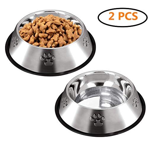 Rysmliuhan Shop Comedero Gato Comederos para Perros Personalizado Perro Cuenco de Agua y Comida para Perros Cuencos de alimentación para Perros Gato tazón de Agua 2pcs-b,26cm