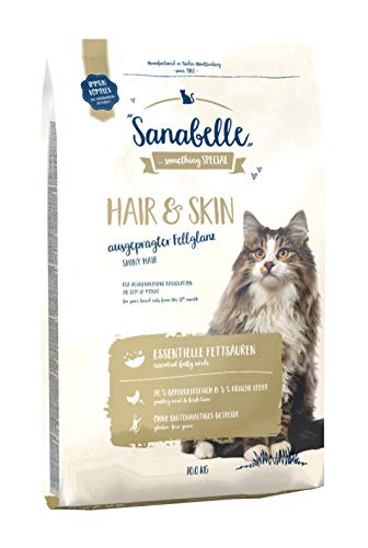 Sanabelle Hair & Skin | Comida seca para gatos adultos | especialmente para gatos de raza | Apoya la piel y el pelo