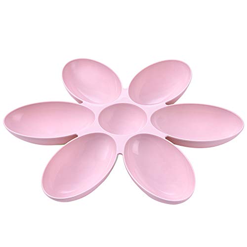 SDSQSCL Comedero Perro Gato,Multi-Lattice Antideslizante Material De Resina Pet Food Bowl/Recipiente De Alimentación/Tazón De Agua,Creative Pétalos Rosados De Forma Más Fácil De Llegar A Los Aliment