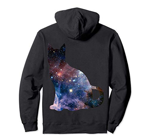 Silueta de gato de galaxia espacial Sudadera con Capucha