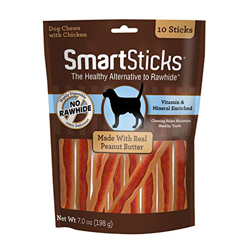 Smartsticks masticable para Perros sin Vacuno, Hecho con Pollo Real, Verduras y Mantequilla de maní, 7 onzas