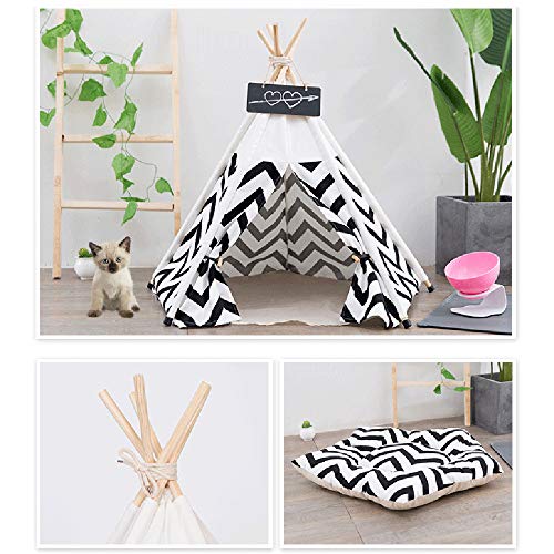 SOOTOP Tienda para Mascotas Casa para Mascotas Tipi para Mascotas con Cojín Casa para Perros Casa para Gatos Tienda para Mascotas Suministros para Mascotas para Perros Gatos Y Otras