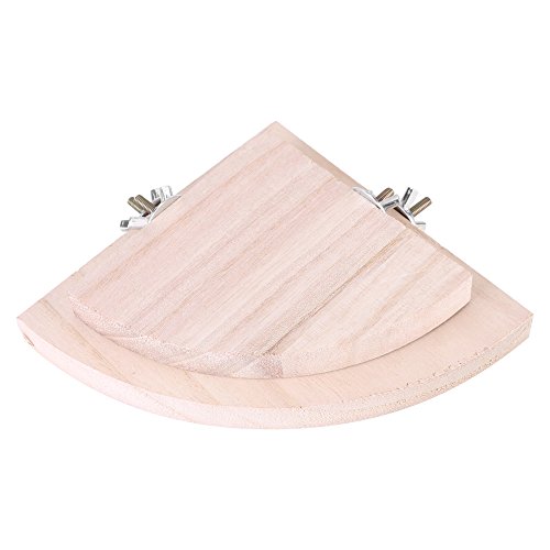 Soporte para pájaros, plataforma de pájaros, 2 perchas de madera para loro jaula mascota parakeet Budgie juguetes colgantes hámster forma de ventilador juego