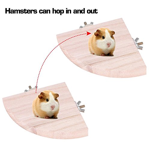Soporte para pájaros, plataforma de pájaros, 2 perchas de madera para loro jaula mascota parakeet Budgie juguetes colgantes hámster forma de ventilador juego