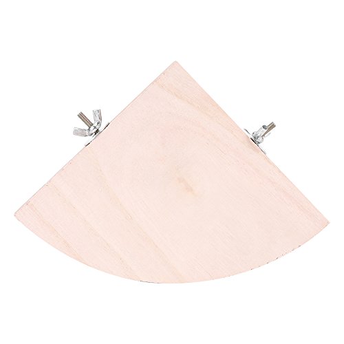 Soporte para pájaros, plataforma de pájaros, 2 perchas de madera para loro jaula mascota parakeet Budgie juguetes colgantes hámster forma de ventilador juego