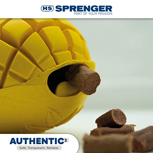 Sprenger Juguete para perros de mango con escondite de golosina, juguete de inteligencia para el perro de caucho natural para el cuidado dental natural