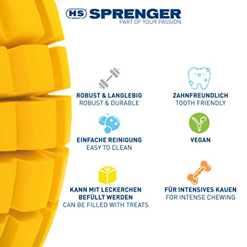 Sprenger Juguete para perros de mango con escondite de golosina, juguete de inteligencia para el perro de caucho natural para el cuidado dental natural