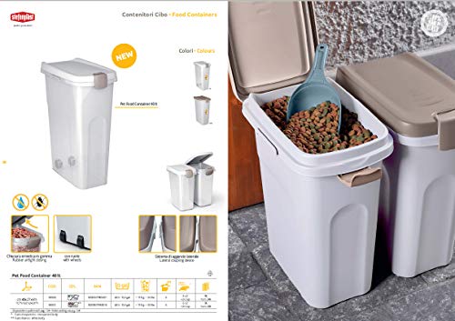 Stefanplast - Recipiente para Perro (40 L), Color marrón y Blanco