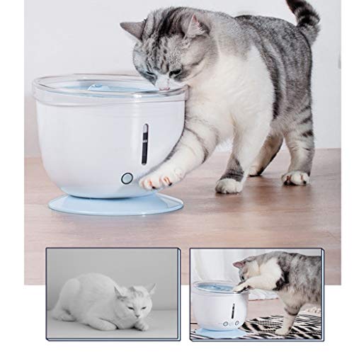 Stone Home Gatos Fuentes Gato Fuente de aparearse con circulación de Nivel de Agua for Mascotas Ventana automática Perro Flujo Fuente Suministros de Agua Dispenser 3 Modos Fuente de Agua Potable