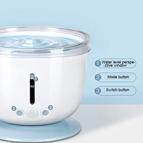 Stone Home Gatos Fuentes Gato Fuente de aparearse con circulación de Nivel de Agua for Mascotas Ventana automática Perro Flujo Fuente Suministros de Agua Dispenser 3 Modos Fuente de Agua Potable