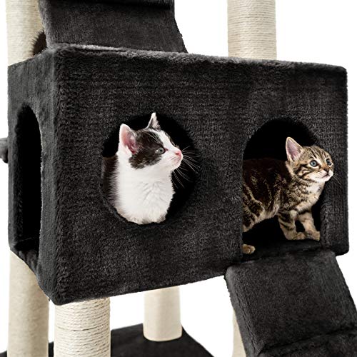 TecTake rascador para Gatos árbol para Gatos sisal Juguetes 186cm (Negro | no. 400560)