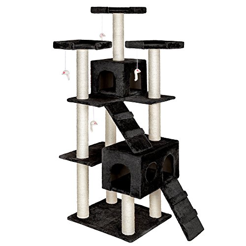 TecTake rascador para Gatos árbol para Gatos sisal Juguetes 186cm (Negro | no. 400560)