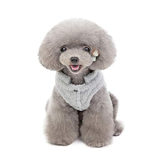 Tineer Pet Doggy Winter Lamb Cachemira Abrigo Warm Outdoor Fleece Dog Fleece Forro Pullover Coat Chaqueta Outwear Chaleco para Perros pequeños y medianos (XXL, Gris)