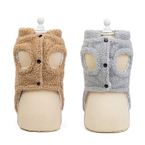Tineer Pet Doggy Winter Lamb Cachemira Abrigo Warm Outdoor Fleece Dog Fleece Forro Pullover Coat Chaqueta Outwear Chaleco para Perros pequeños y medianos (XXL, Gris)