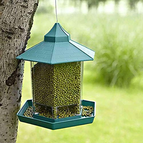 TopHGC Comedero para pájaros, comedero Colgante para pájaros Silvestres Contenedor de Comida para pájaros al Aire Libre Suministros para Mascotas Impermeables