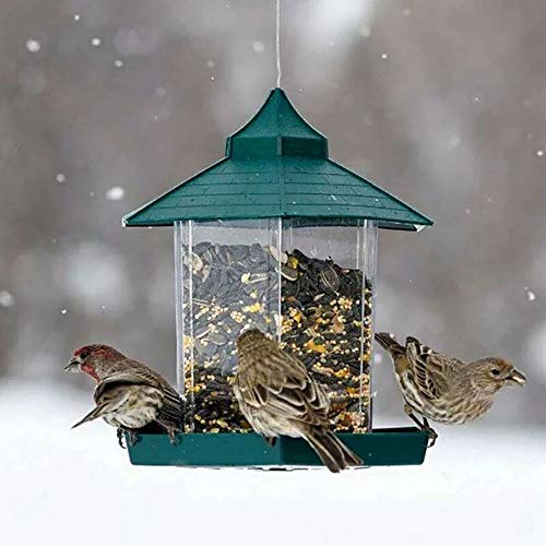 TopHGC Comedero para pájaros, comedero Colgante para pájaros Silvestres Contenedor de Comida para pájaros al Aire Libre Suministros para Mascotas Impermeables