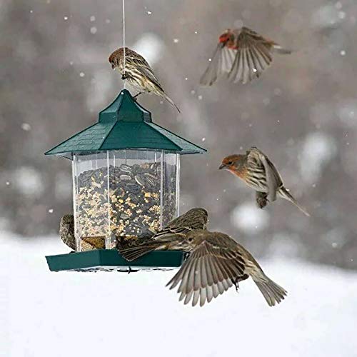 TopHGC Comedero para pájaros, comedero Colgante para pájaros Silvestres Contenedor de Comida para pájaros al Aire Libre Suministros para Mascotas Impermeables