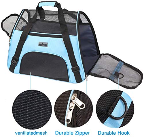 Transportín para Perros Y Gatos Portador del Mascota Bolsa de Malla Transpirable de Viaje Bolso de Hombro-43 x 20 x 29 cm