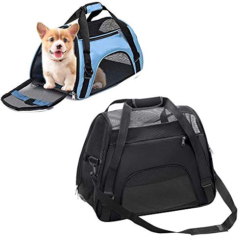 Transportín para Perros Y Gatos Portador del Mascota Bolsa de Malla Transpirable de Viaje Bolso de Hombro-43 x 20 x 29 cm