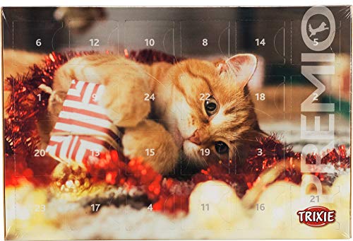 TRIXIE Calendario de Adviento Premio para gatos con diferentes golosinas en pack doble.