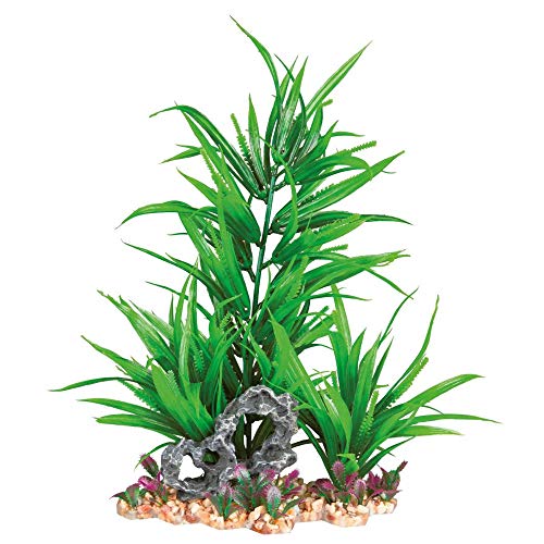TRIXIE Plantas Plástico base grava, 18 cm, Peces