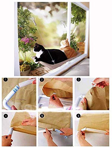 UBVV - Hamaca para gatos con ventosas grandes, desmontable y lavable