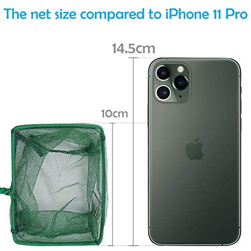 Uniclife 10cm Aquarium Net Malla fina Redes de Captura de Peces Pequeños con Mango de Plástico - Verde