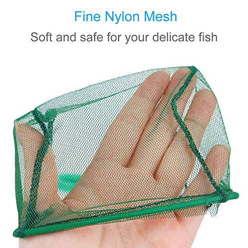 Uniclife 10cm Aquarium Net Malla fina Redes de Captura de Peces Pequeños con Mango de Plástico - Verde