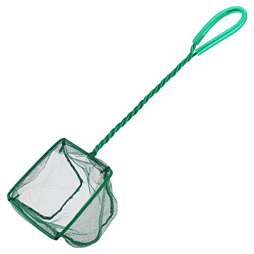 Uniclife 10cm Aquarium Net Malla fina Redes de Captura de Peces Pequeños con Mango de Plástico - Verde