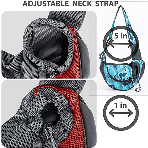 Vejaoo Mochila de Perros Gatos Portador Bolsa para Mascotas Bolsa de Transporte Suave y Cómoda XZ029 (S, Blue Camouflage)