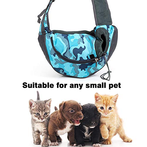 Vejaoo Mochila de Perros Gatos Portador Bolsa para Mascotas Bolsa de Transporte Suave y Cómoda XZ029 (S, Blue Camouflage)