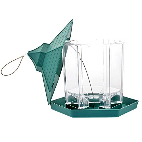 Verdelife Alimentador de pájaros de plástico colgante, impermeable, para mascotas al aire libre, decoración de jardín