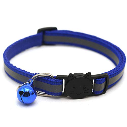 YA-Uzeun 6 Unidades de Collares para Gato, Anillo de Seguridad para el Cuello de liberación rápida con Campana, sin Trazo, Color Reflectante,