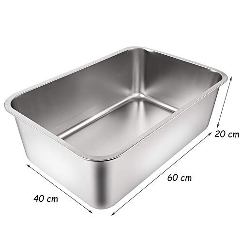 Yangbaga Arenero Gigante Gato Aseo Gatos Conejo 60 * 40 * 20cm CM (Silver)