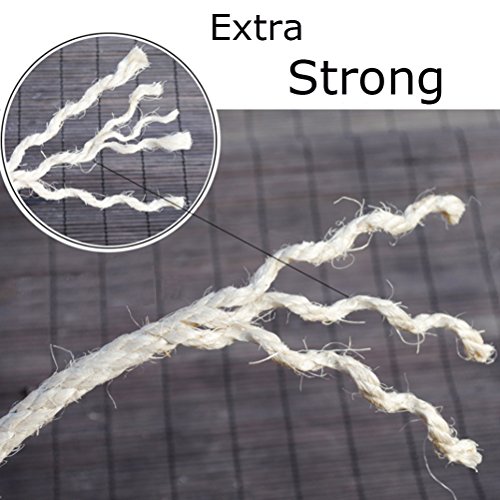 Yangbaga Sisal Natural Cuerda Sisal 6mm Reemplazo Rascador para Reparación Árbol Bola Pelota de Cuerda Sisal Gratis (50m, Blanco)