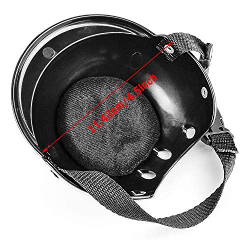 YGHH Casco de Perro para Motocicleta, Casco para Mascotas, Casco para Perros, Universal El Plastico Ajustable Casco de Moto para Perro para Perros Medianos, Perros Pequeños, Gatos (Negro)