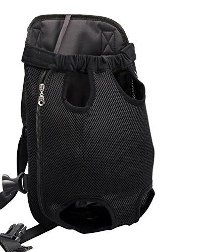 YOUJIA Mochila Bolsa para Perro Gato Mascota, Bolsa de Transporte con Gancho y Correa Ajustable Negro, L (38*23cm)